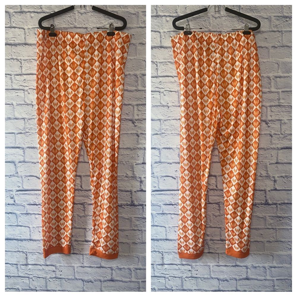 Whataburger Adult Pajama PJ Pants Orange & White Logo Unisex Xl Polyester Jogger